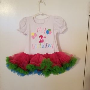 Toddler 2nd birthday party dress with tutu